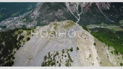 Fort De L'infernet Above Briançon, Hautes-Alpes, France, Viewed From Drone