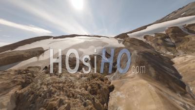 Fpv Drone In Beautiful Colored Mountains In Iceland