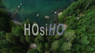 Lac Vert Lac Alpes Françaises Top Shot - Vidéo Par Drone