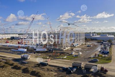 Construction Of Fiat Chrysler Assembly Plant - Aerial Photography