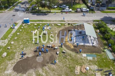 Volunteers Build Park In Detroit - Aerial Photography