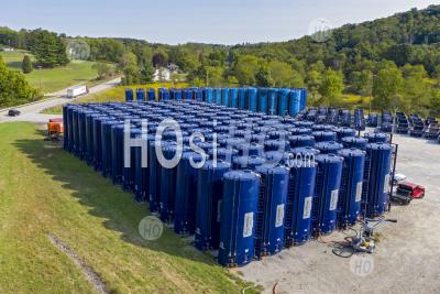 Tanks Used In Hydraulic Fracturing - Aerial Photography