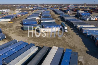 Intermodal Rail Yard - Aerial Photography