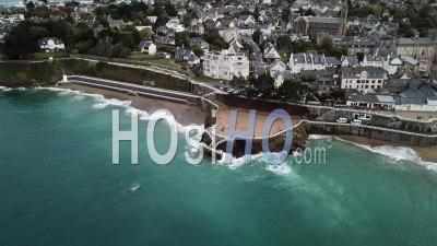 High Tide In Saint-Quay-Portrieux - Cotes-D'armor - Video Drone Footage