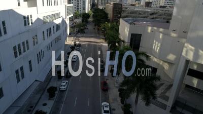 Streets Empty In Miami - Video Drone Footage