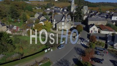 Saint Aubin De Luigne Village In Anjou, France – Aerial Video Drone Footage 
