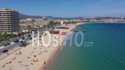 Aerial View Of St Raphael's Beach On The French Riviera - Video Drone Footage