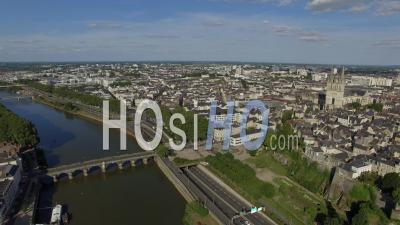 Angers And Chateau - Video Drone Footage In Summer