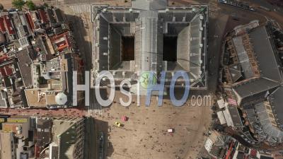 Palais Royal D'amsterdam Square Overhead Birds Eye View 4k - Vidéo Par Drone