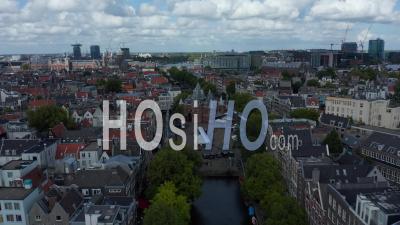 Nieuwmarkt Square In Amsterdam And The Waag Castle Building 4k - Video Drone Footage