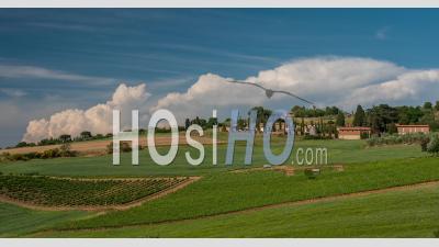 Tuscany Village In Val D'orcia In Summer