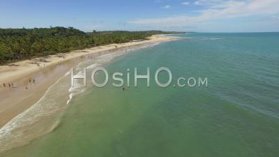 Coqueiros Beach Filmed By The Drone, Trancoso, Brazil