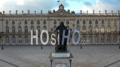 Statue Of Stanislas Leszczynski In Front - Nancy Place Stanislas - Video Drone Footage