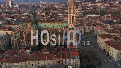 Basilica Saint-Epvre - Old Town Nancy - Video Drone Footage