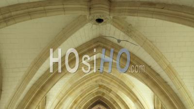Interior Of The Basilica Notre-Dame De L'epine, France, Drone Point Of View