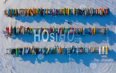 Winter Boat Racks - Aerial Photography