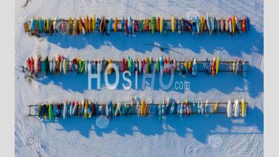 Winter Boat Racks - Aerial Photography