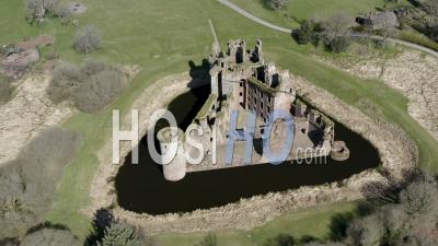 Caerlaverock Castle, Scotland, Uk - Video Drone Footage