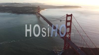 San Francisco - Golden Gate Bridge - Bay Golden Hour Series - Video Drone Footage