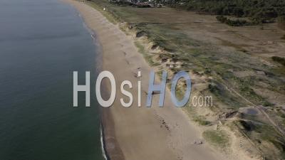Cote Sauvage Pen Bron La Turballe Dune Sable Loire Atlantique France - Video Drone Footage