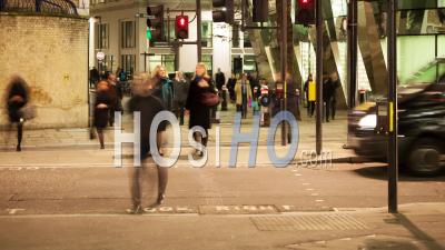 Commuters At Night Walking At Night 