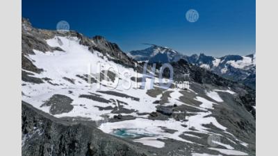 Vue Aérienne Du Glacier De Chiaupe Vu Par Drone