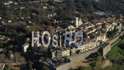 Village Of Saint-Paul-De-Vence In The Afternoon - Video Drone Footage