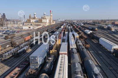 Csx Rail Yard At Ford Rouge Plant - Aerial Photography