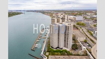 Riverfront Towers In Detroit - Aerial Photography