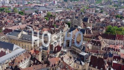 Saint Michel Church In Downtown Dijon - Video Drone Footage