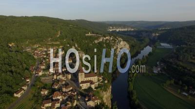 The Hilltop Village Of Saint-Cirq-Lapopie - Video Drone Footage