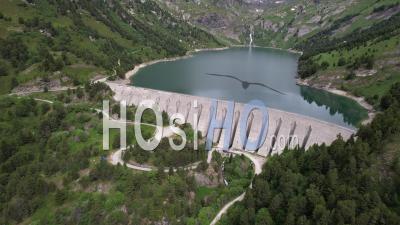 Le Barrage Hydroélectrique Et Le Lac Du Plan D'amont à Aussois, Vus Depuis Un Drone
