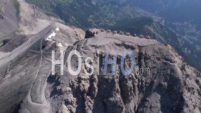 Fort Du Chaberton (3131 Meters Above Sea Level), The Highest Fort In Europe, Hautes-Alpes, France, Viewed From Drone