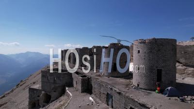 Fort Du Chaberton (3131 Meters Above Sea Level), The Highest Fort In Europe, Hautes-Alpes, France, Viewed From Drone