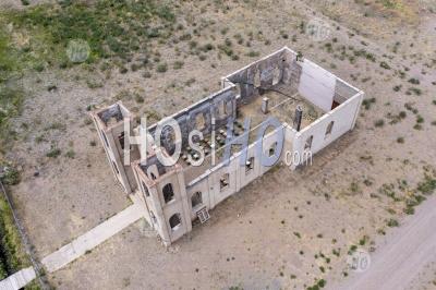 Ruins Of San Isidro Catholic Church - Aerial Photography