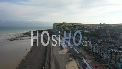 Beach And Cliff - Mers-Les-Bains - Video Drone Footage