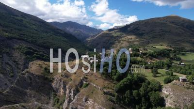 Rabou, Mountain Village, Hautes-Alpes, France, Viewed From Drone