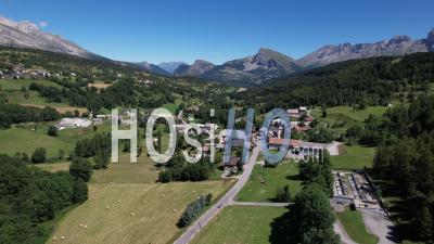 Agnières-En-Devoluy, Mountain Village In The Devoluy Massif, Hautes-Alpes, France, Viewed From Drone