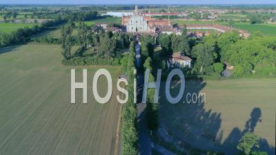 Certosa Di Pavia, Italy - Video Drone Footage