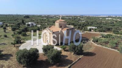 Church Cristo Delle Zolle, Monopoli, Italy - Video Drone Footage