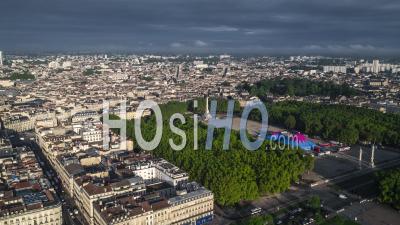 Establishing Aerial View Shot Of Bordeaux Fr, World Capital Of Wine, Nouvelle-Aquitaine, France - Video Drone Footage
