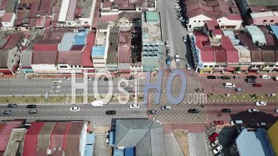 Aerial View Old House At Sungai Petani Town - Video Drone Footage
