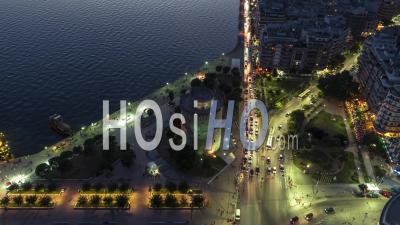 Establishing Aerial View Of Thessaloniki, Greece - Video Drone Footage