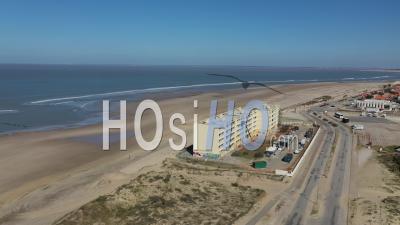 Global Warming In Soulac Sur Mer, Building Evacuated After Rising Water - Video Drone Footage