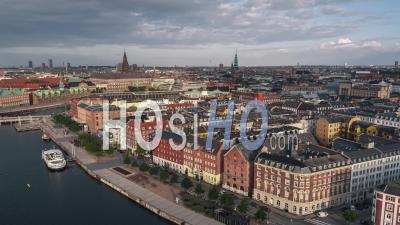 Establishing Aerial View Shot Of Copenhagen, Capital Of The North, Denmark, Sunny - Video Drone Footage