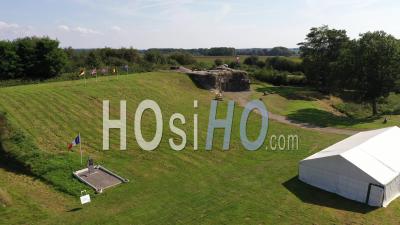 Fort De Salmagne In Vieux-Reng In Summer With Sun - Video Drone Footage