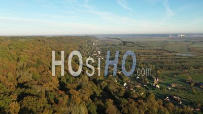 Natural Region Of The Marais-Vernier In Autumn With Sun - Video Drone Footage