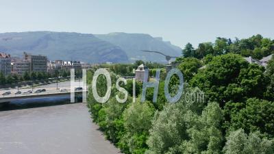 Aerial View Of Grenoble - Video Drone Footage