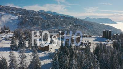 Chamrousse Ski Resort On The Belledonne Massif - Video Drone Footage