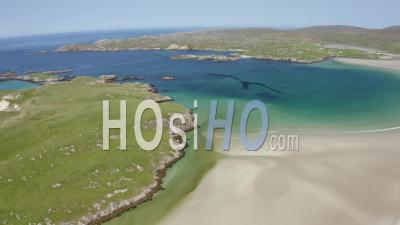 Uig Sands On Isle Of Lewis, Scotland, Uk - Video Drone Footage